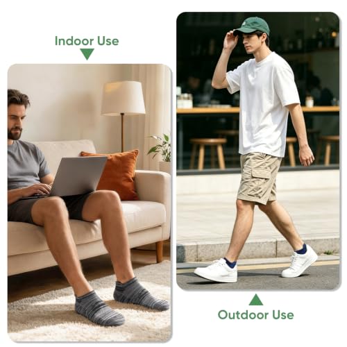 Men's Breathable Bamboo Ankle Socks 6 Pack - Multicolor, Slim Fit