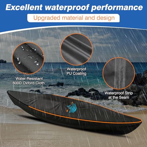 Heavy Duty Waterproof Kayak Cover for Canoe Paddle Board SUP Outdoor Storage