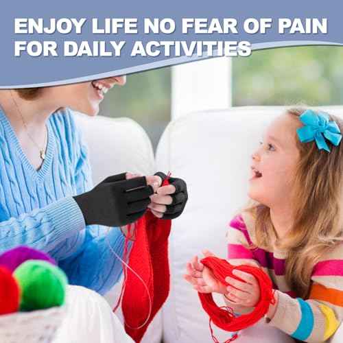 DRNAIETY 2 Pairs Copper Arthritis Compression Gloves for Women and Men, for Arthritis Hand Pain, Anti-Slip, Fingerless, Comfortable for Work, Kept in Motion (Medium)