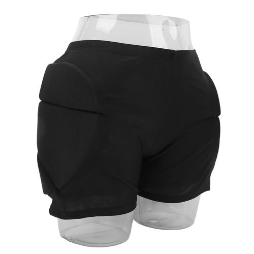 Protective Shorts Nylon and EVA Skin Friendly Heat Protective Short Pants for Cycling Ski Sports (XXL) Black