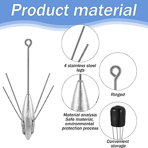 8 oz Surf Fishing Sinker Sinkers - 5 Pcs Durable Stainless Steel Weights