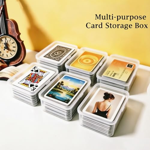 6PCS Clear Plastic Card Holders for UNO Cards, Card Storage Box Set