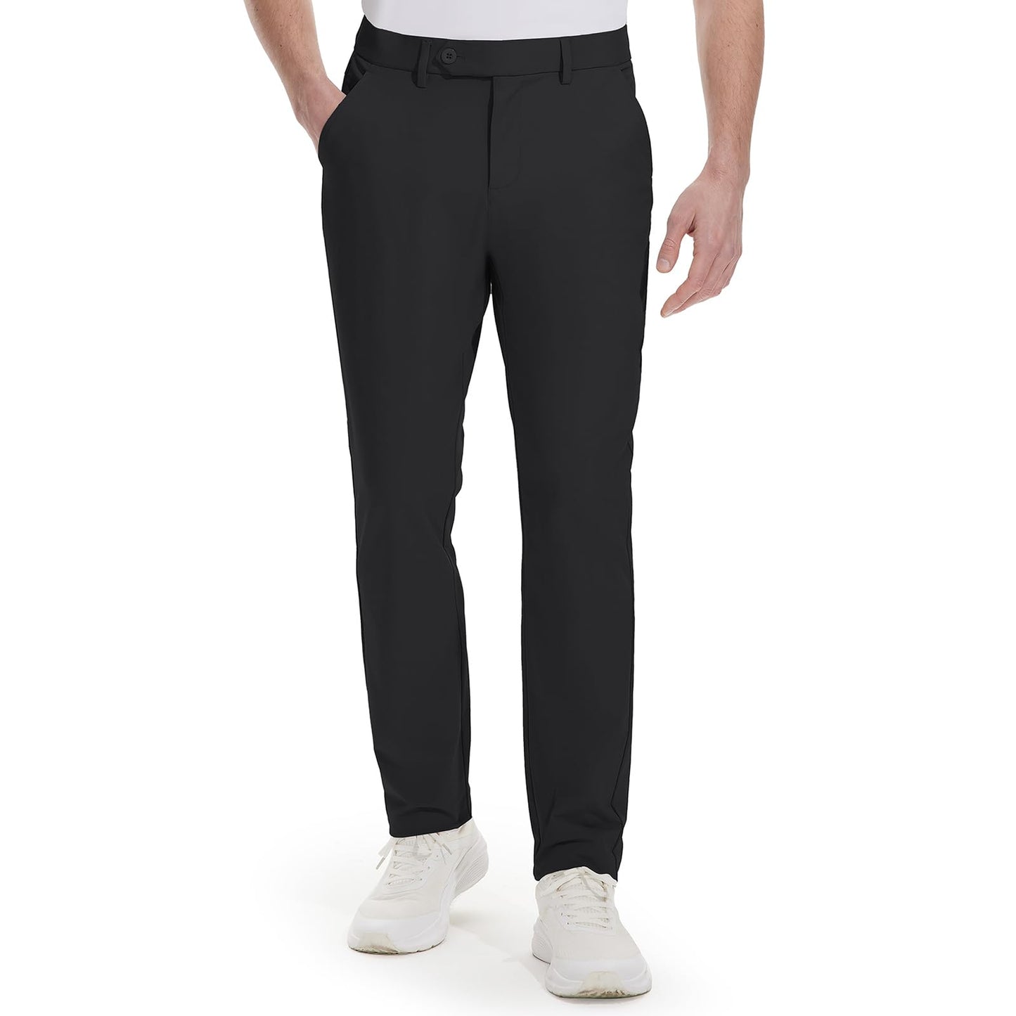 Hiwise Men's Golf Pants Stretch Dress Pants 30"/32"/34" Comfy Lightweight Casual Trousers Quick Dry Travel Pants with Pockets