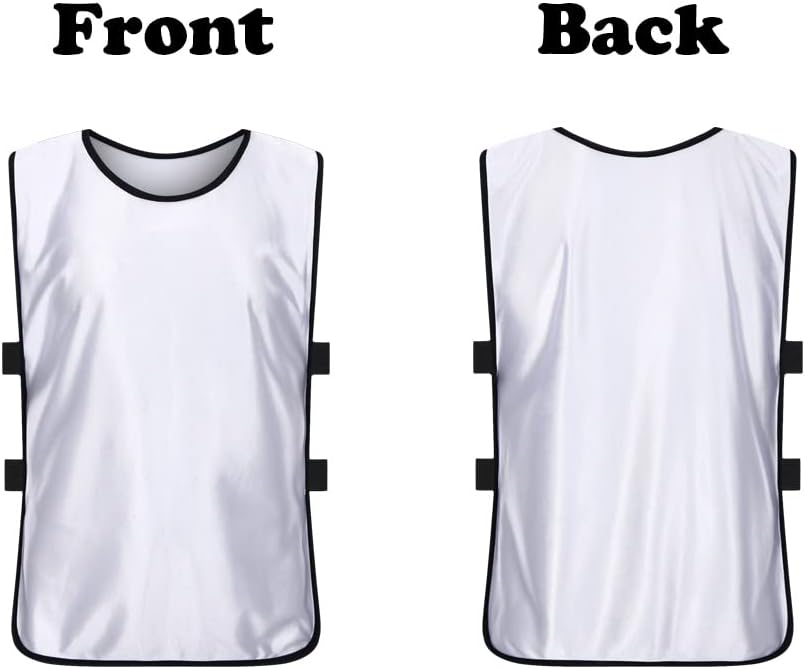 12 Pack Scrimmage Training Vest, Sports Pinnies, Practice Jerseys, Practice Vest for Adult Youth Kids.