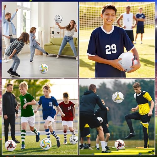 Soccer Balls Set with Pump - Size 3, 4, 5, Mixed Styles - 4 Pack