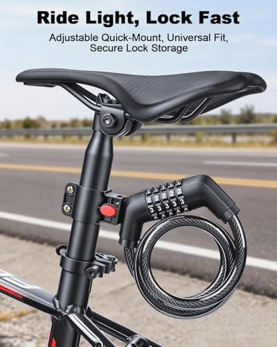 5 Digit Combination Bicycle Lock 41.5 Inch Heavy Duty Steel Cable Lock with Mounting Bracket