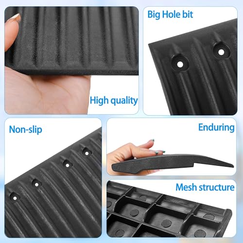 RunNico 4 Pcs Snowmobile Trailer Edge Glides, 9'' x 6'' Edge Glide Tilt with 24 Screws, Trailer Gap Transition Flap for Friction Reduction and Easy Installation