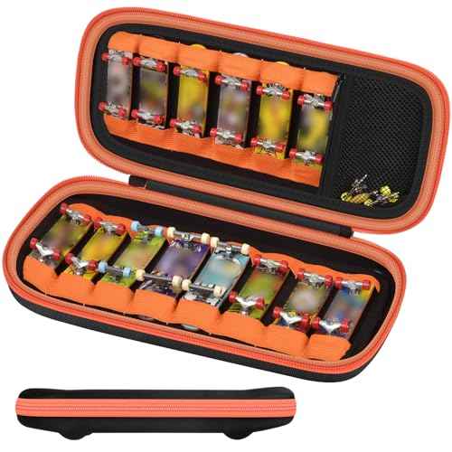 Finger Skateboard Case for TECH DECK Fingerboard Ultra DLX 14 Pack, Element Collectible Mini Skateboards Holder, Kids Toy Storage for Sticker Sheets, Wheels, Tool, Screws and Nut- Box Only