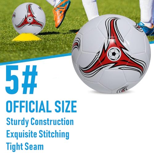 Youlina Size 5 Soccer Balls Pack with Pump & Mesh Bags - Bulk Sports Equipment for Donations
