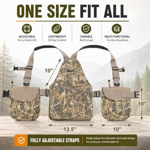 Upland Bird Hunting Vest with Game Pouch - Waterfowl Camo Tactical Backpack