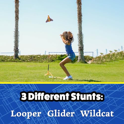 Stomp Rocket Stunt Plane Rocket Launcher Toy with 3 Foam Planes - Kid-Powered Fun