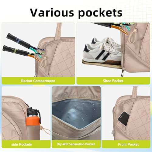 Tennis Bag for Women with Racket Compartments & Travel Organization