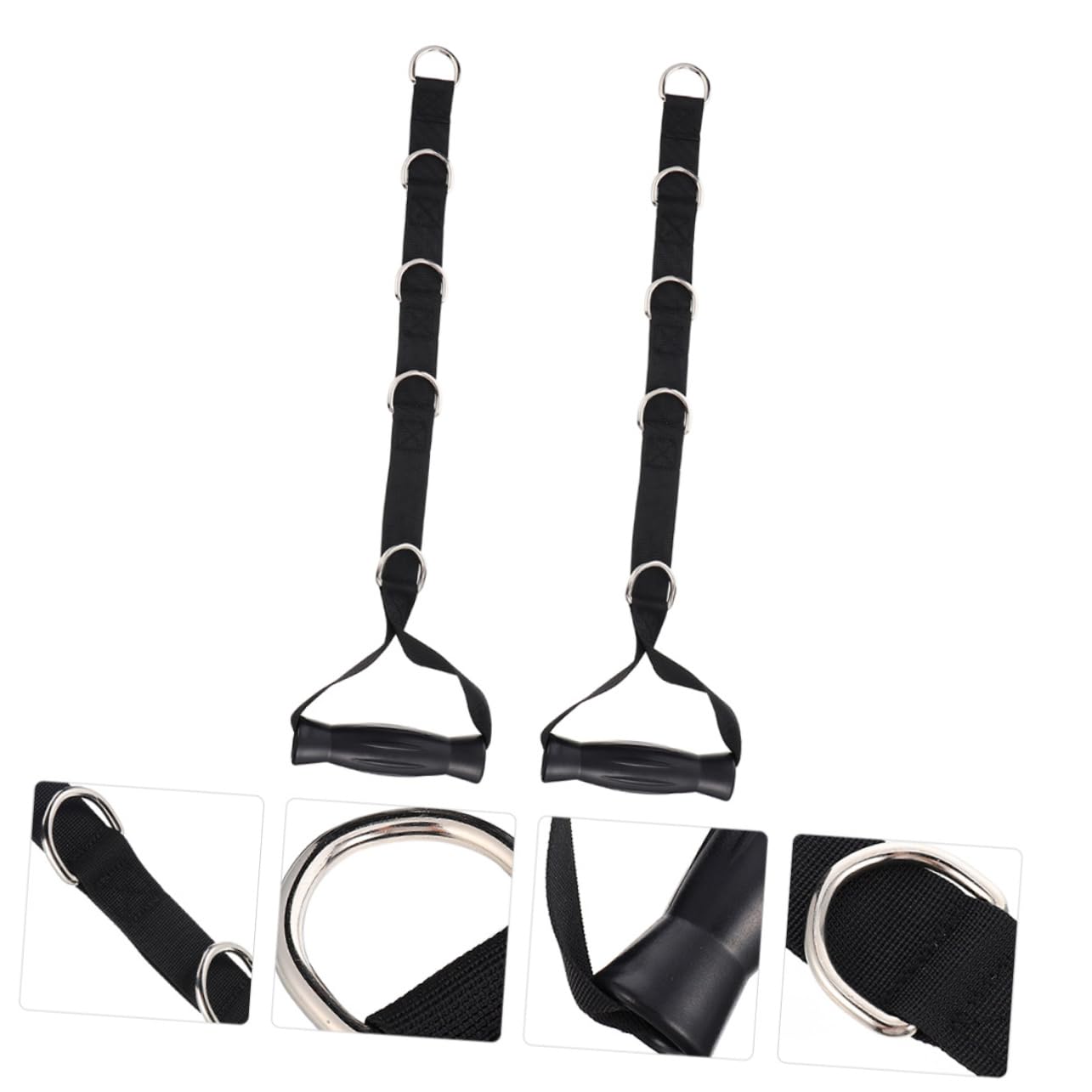 Kisangel 2pcs Heavy Duty Fitness Resistance Bands Exercise Pull Handles Black Tension Tape for Strength Equipment and Bicep Workouts