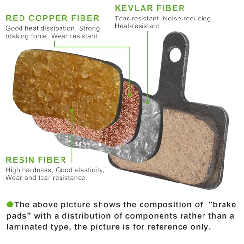 4 Pairs Metal Bicycle Disc Brake Pads - Mountain & E-Bike Compatible