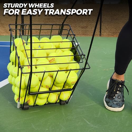 Tourna Ballport 120 with Wheels Tennis Ball Pick-Up Hopper, Black