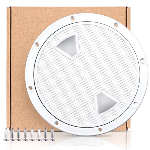 8 Inch Marine Boat Hatch Non Slip Inspection Cover - White, Detachable