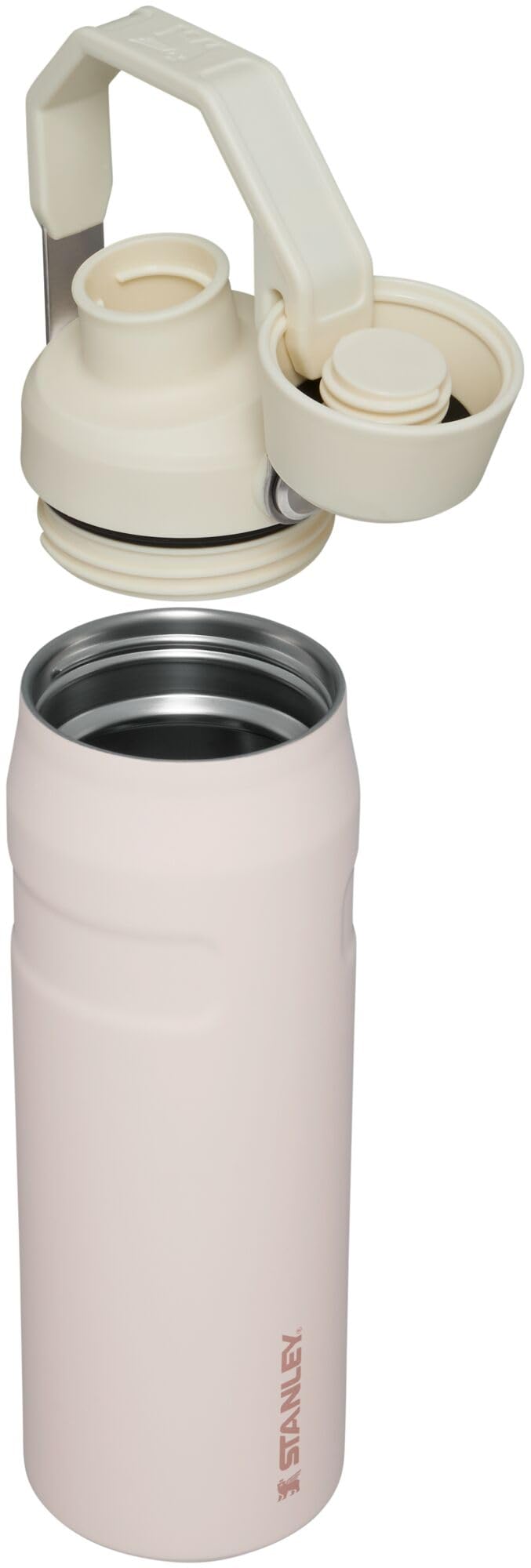 Stanley IceFlow Fast Flow Water Bottle 24 oz | Angled Spout Lid | Lightweight and Leakproof for Travel and Sports | Insulated Stainless Steel | BPA-Free | Rose Quartz Glimmer