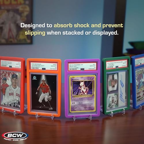 BCW Graded Card Slab Bumpers - Blue | TPE Edge Protectors for PSA Slabs (2017?Current) | Secure Fit & Easy Grip | Pack of 6 Bumpers for PSA-Graded Card Cases | Collector-Grade Protection