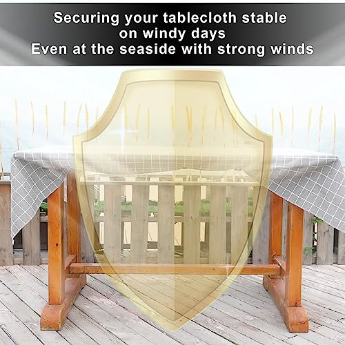 White Adjustable Elastic Tablecloth Clips for Outdoor & Indoor Use - 5 Pack