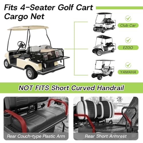 Universal 4 Passenger Golf Cart Cargo Net - Fits Yamaha, EZGO, Club Car