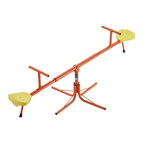VEVOR Seesaw Teeter Totter for Kids Outdoor, 100 lbs Load Capacity per Seat, Sit and Spin Teeter Totter with 4-Prong Support Legs, Playground Equipment with Swiveling 360 Degrees Rotating for Aged 3+