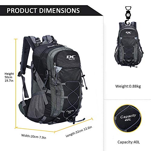 Waterproof Hiking Backpack 40L Daypack for Men Women Diamond Candy