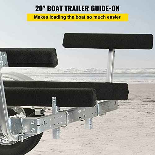 VEVOR Boat Trailer Guide on, 2PCS, Short Bunk Guide-Ons Steel Trailer Guides w/Carpet-Padded Boards, Complete Mounting Accessories Included, for Ski Boat, Fishing Boat or Sailboat Trailer