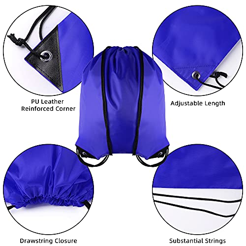 GoodtoU 40 Pack Drawstring Backpacks Bulk - Waterproof Nylon Cinch Bags for School, Gym, Homeless Care Packages (10 Colors) - Lightweight Reusable Sports Sack for Kids & Adults