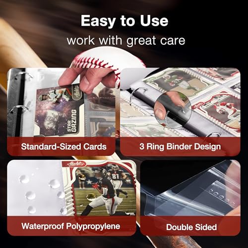 Baseball Card Binder with 440 Pockets - Baseball Style Trading Card Album