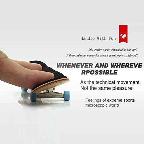 1 Pack Professional Mini Maple Wooden Fingerboards, Finger Skateboard Toy Set for Kids (Black)