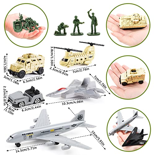 Military Army Playset with Vehicles and 31-Inch Battle Map for Kids 3-5