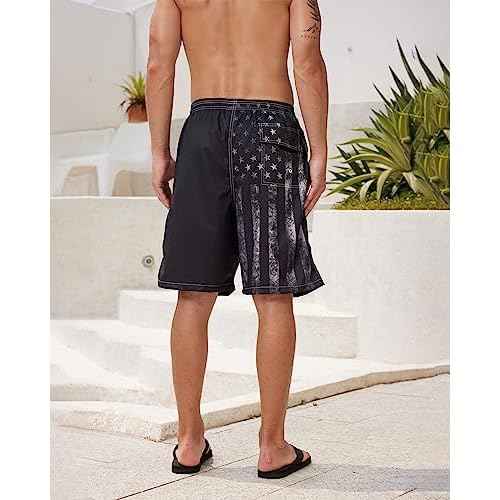 Mens Swim Trunks Quick Dry Board Shorts with Mesh Lining, Breathable Fit Hawaii Beach Shorts Swimwear Bathing Suits