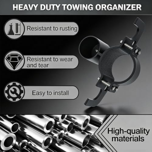Heavy-Duty Aluminum Trailer Towing Chain Organizer with 7-Way Plug Holder