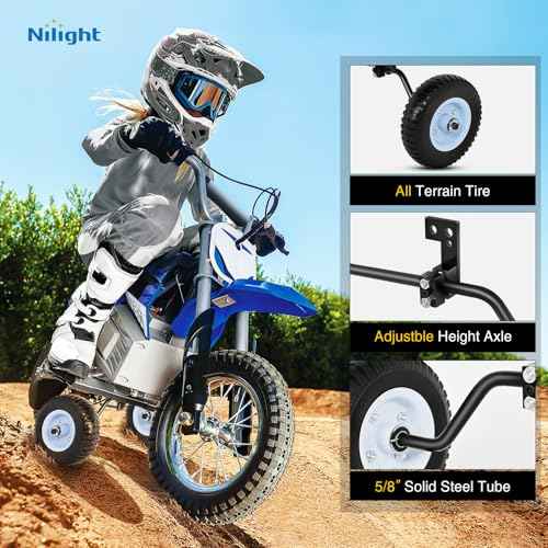 Nilight Dirt Bike Training Wheels Compatible with Razor MX125 MX350 MX400 MX500, Honda XR50 CRF50 Z50 Z50R, Yamaha PW50 TTR50, and Most 50CC Kids' motorcycle, Easy to Install