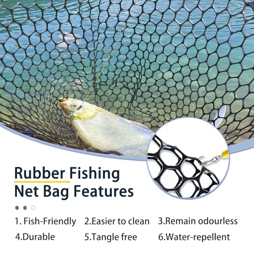 Adjustable Telescoping Fishing Net with Handle - Blue Aluminum Alloy, Foldable & Collapsible, 3-Section Pole, 63.7"