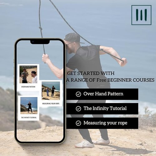 Flow Rope Exercise Jump Rope – 500g (1.10lb) Weighted Flow Jump Rope for Cardio, Boxing, HIIT & Upper Body Fitness – Adjustable Double Woven Workout Rope for Men, Women, Beginners – Indoor & Outdoor Use
