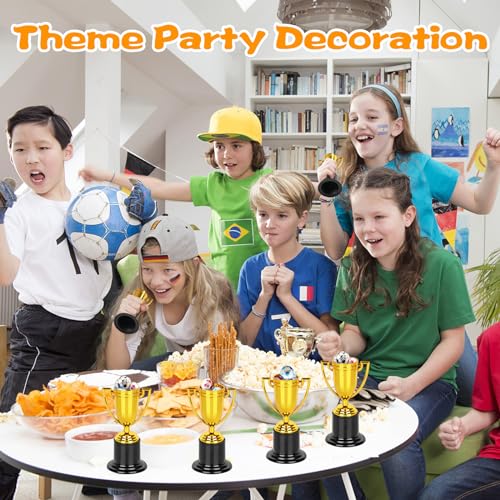 12PCS Mini Gold Plastic Trophies 4 Inch Award Cups for Kids & Sports - Durable