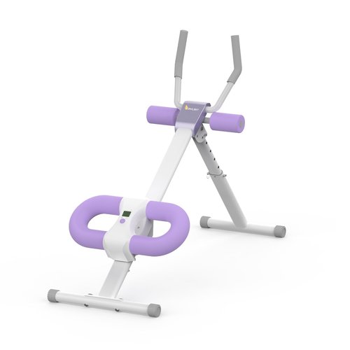 OWLSKY Ab Machine, Adjustable Ab Trainer Machine for Abs Workout at Home Gym, Foldable, Knee Protection, Abdominal Trainer for Stomach Workout Purple