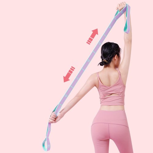 Uqezagpa Stretch Strap with 9 Loop Elastic Stretching Band for Physical-Therapy Dance Pilates Hamstring Strength Training