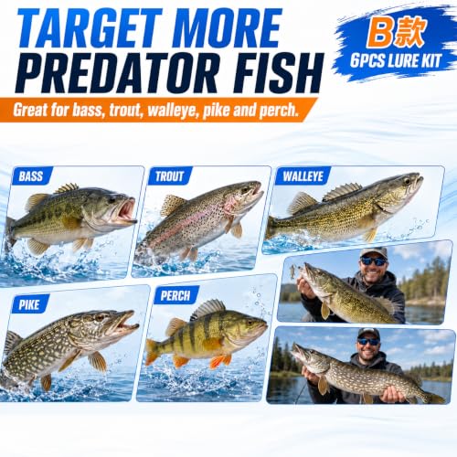 SANWEAL Multi Jointed Swimbaits Set - 6 Pieces, 2 Sizes for Bass Fishing