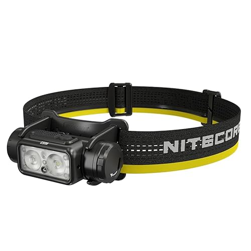Nitecore NU53 1800 Lumen Headlamp, USB-C Rechargeable, Long Runtime, Industrial Work and Outdoor Headlamp with White & Red Auxiliary Lights