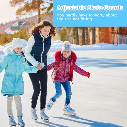 Adjustable Ice Skate Guards for Kids and Adults - Black, Pink, Blue