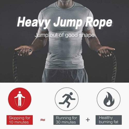 Heavy Jump Rope Skipping Rope Workout Battle Ropes for Men Women Total Body Workouts Power Training Improve Strength Building Muscle