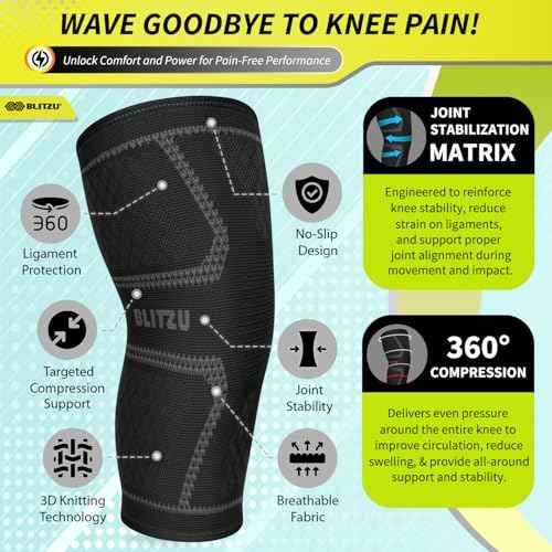Knee Brace for Pain Relief Women & Men, 2 Pack Compression Knee Brace, Knee Support Sleeve for Running, Workout, Sports, Knee Braces for ACL, Meniscus Tear, Arthritis and Injury Recovery Black 2XL