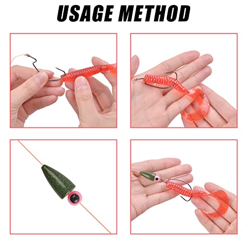 30pcs Bullet Fishing Sinkers 1/4oz - Worm Weights for Bass & Saltwater Fishing