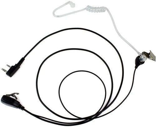 Case of 10, Retevis Walkie Talkies Earpiece with Mic 2 Pin Acoustic Tube Headset, for RT22 RT21 RT68 H777, Compatible with Pxton Baofeng BF-888S BF-T26 Kenwood walkie talkie, Two Way Radio Earpiece
