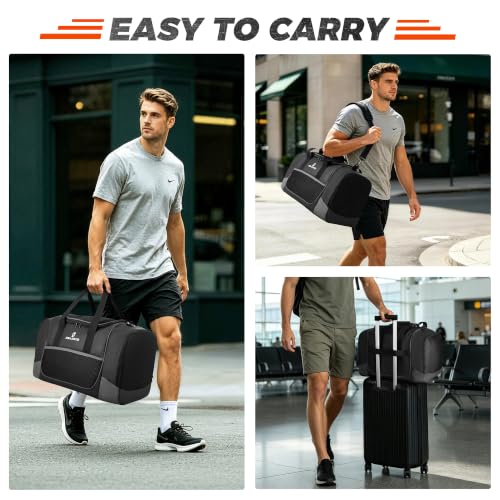 45L Boxing Duffle Bag with Mesh Gym Bag Design for Men and Women - Black