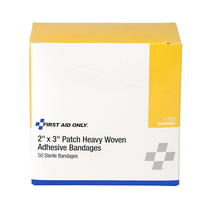 Heavy Woven Fabric Adhesive Bandages 2" x 3" Extra Large – 50 Count (Pack of 1)