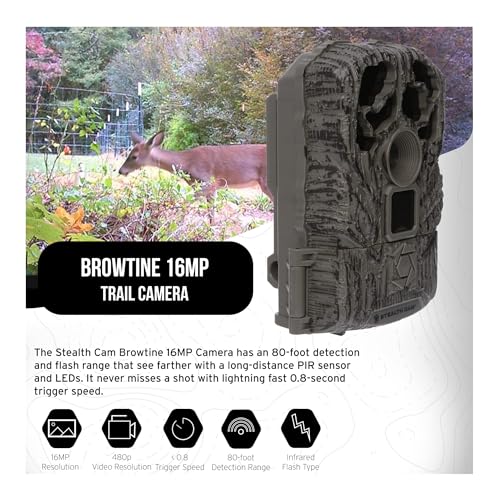 Stealth Cam Browtine 16MP, Durable, 60 Feet Infrared Detection Range, and Burst Mode Trail Camera (2-Pack) Bundle with USB 2.0 Card Reader, and Two 32GB Ultra SDHC UHS-I Memory Card (5 Items)