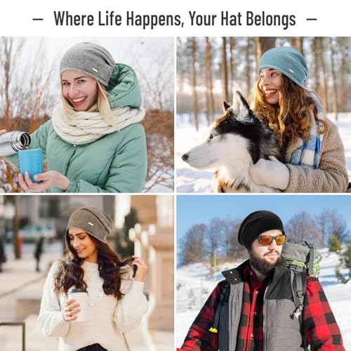 Wool Slouchy Beanie for Women,Soft Warm Beanies Hats- Lightweight & Breathable Skull Beanies Cap for Spring,Fall, Winter